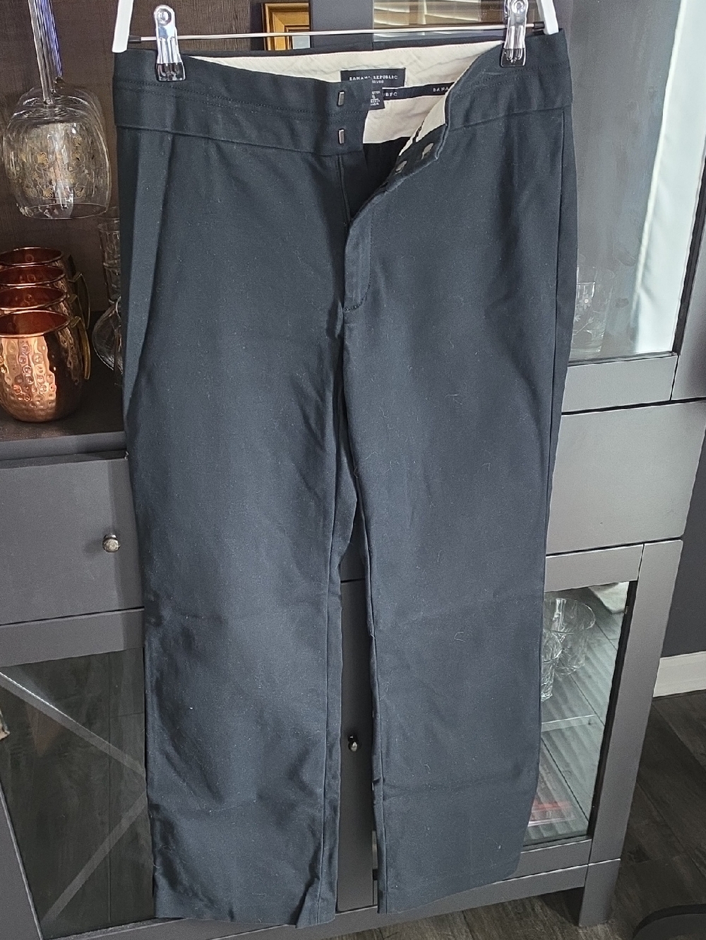 Banana Republic Women's Black Straight-Leg Chinos